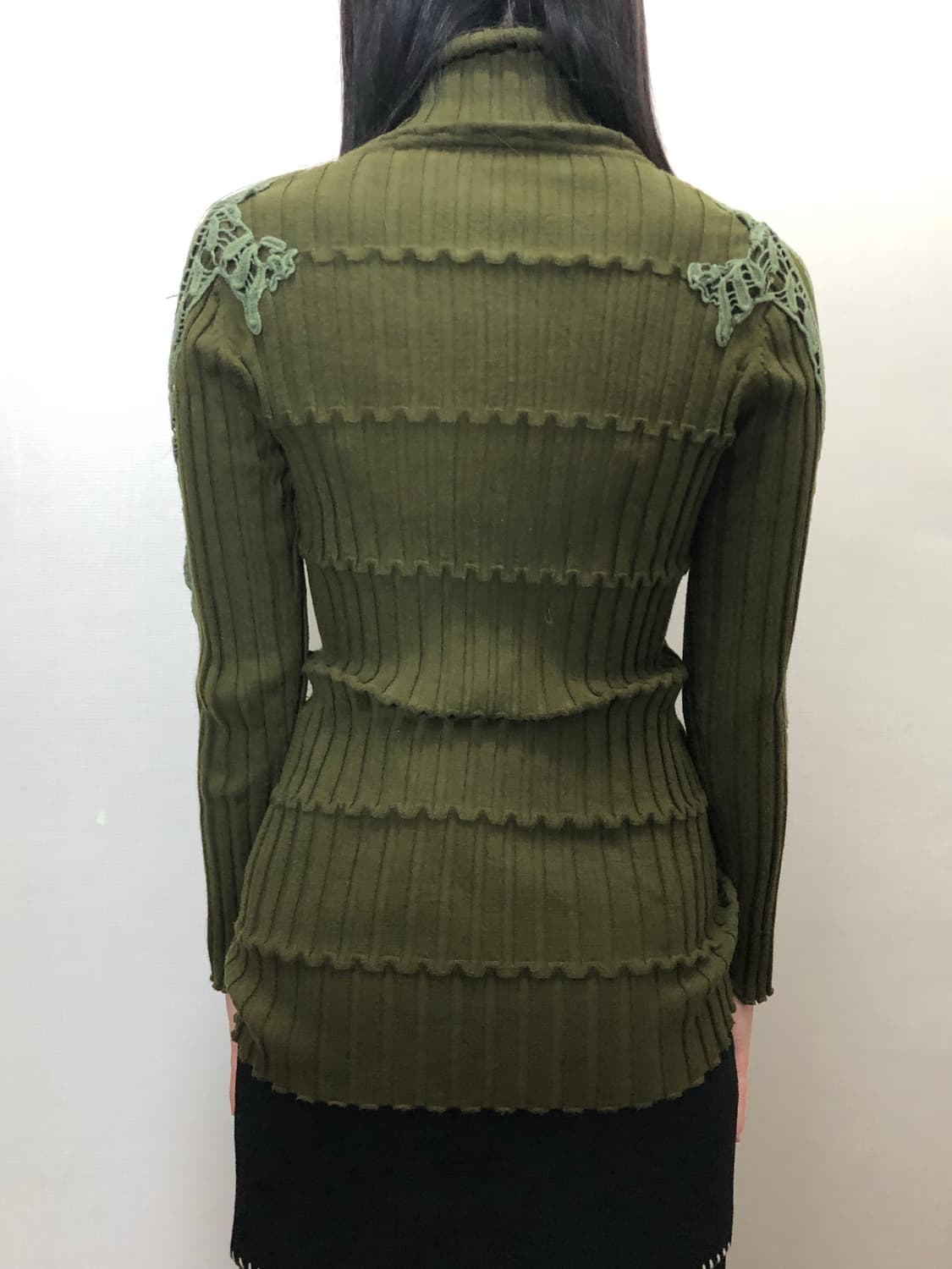 빈티지 카키 레이스 니트 상품이미지7