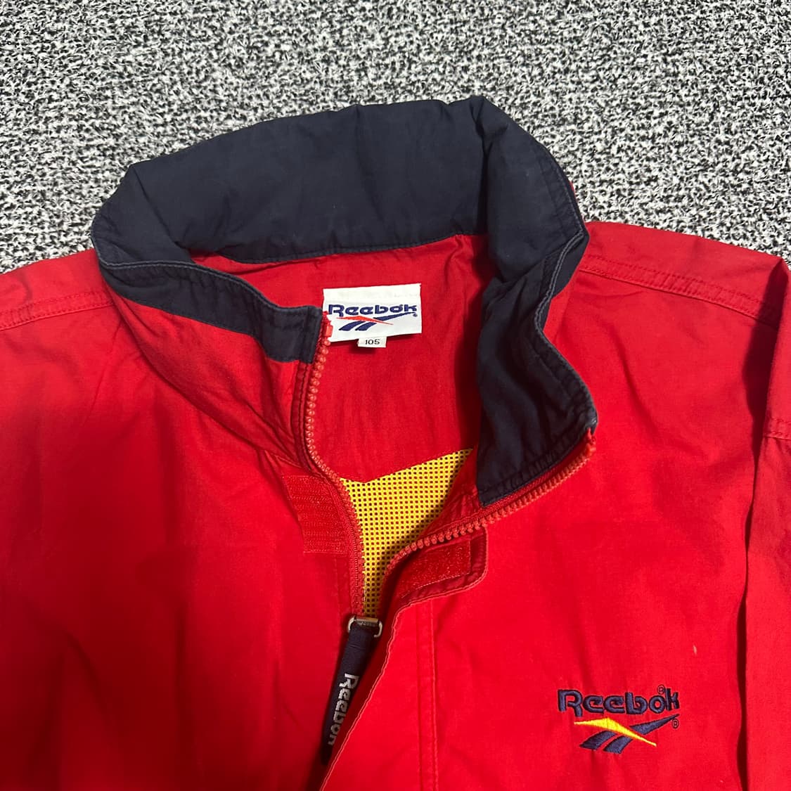 (105) 리복 코튼 바람막이 자켓 레드/옐로우 상품이미지2