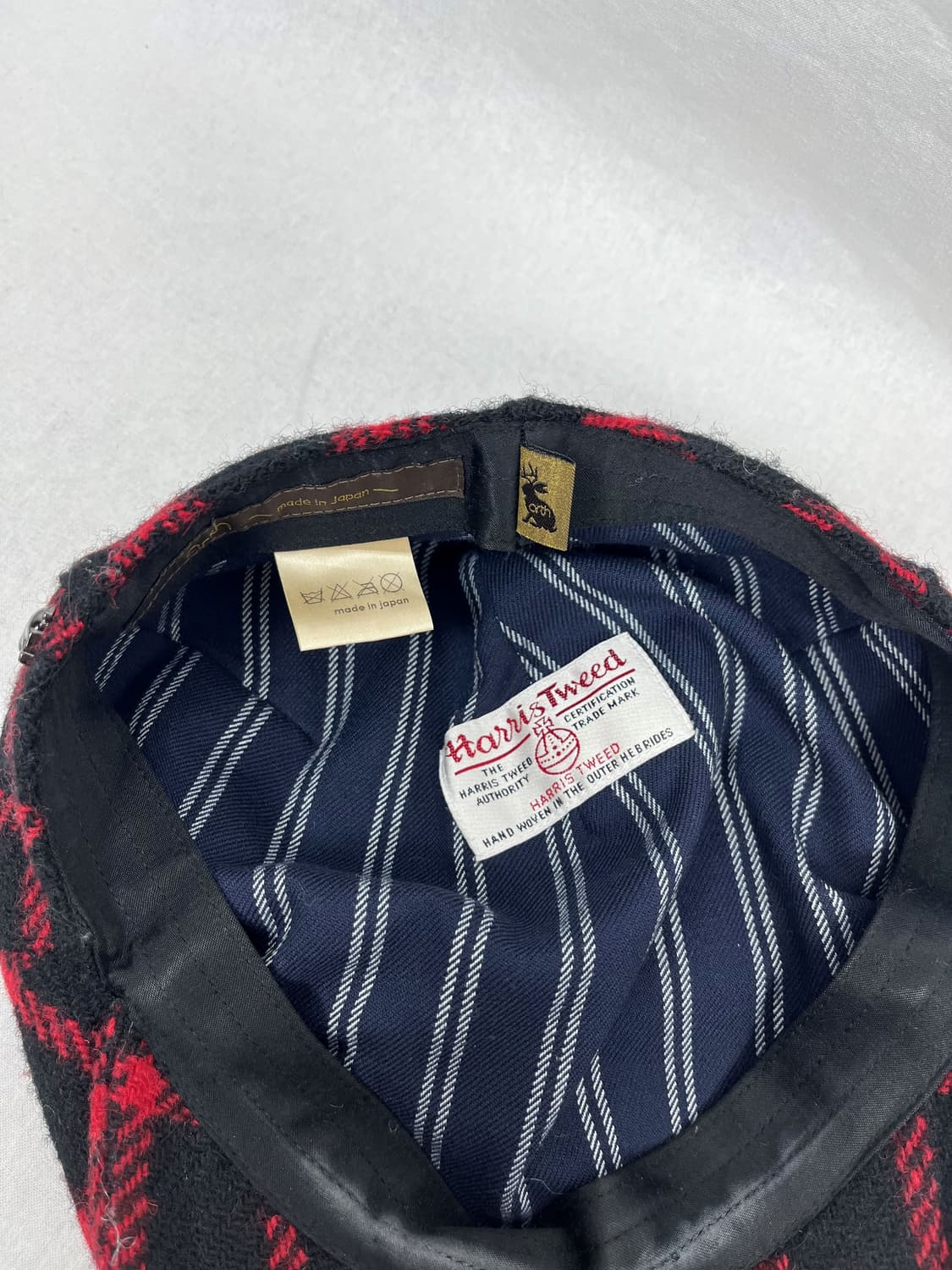 Harris Tweed 레드 체크패턴 헌팅캡 상품이미지3