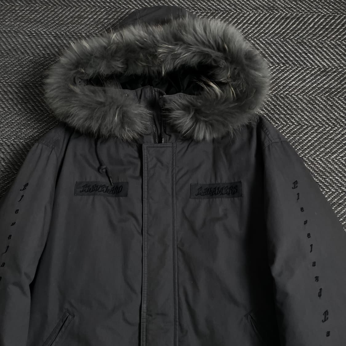 NBA 디테일 로고 그레이 라쿤 퍼 롱 야상 점퍼 y 4040 상품이미지6