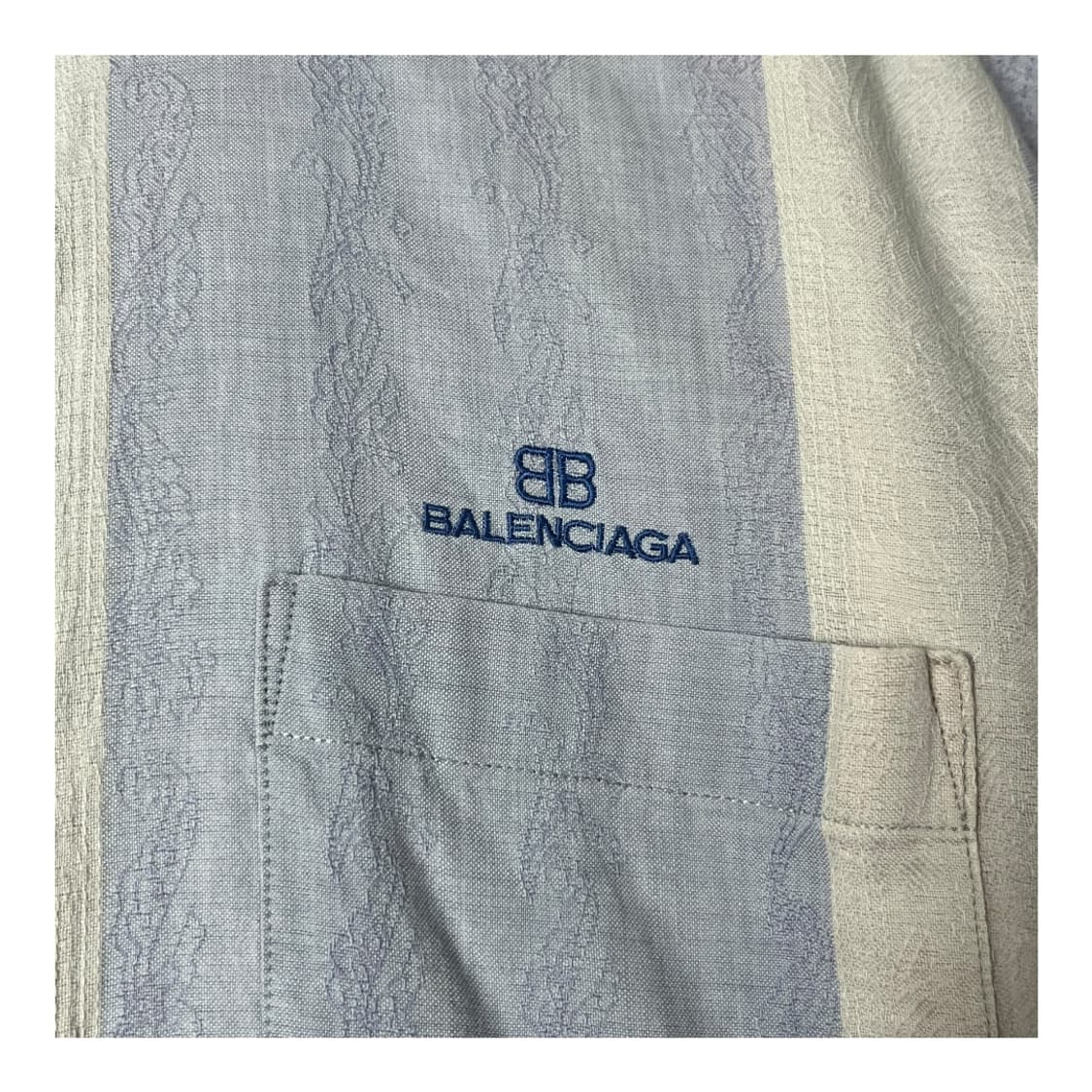 [Balenciaga] 발렌시아가 린넨 스트라이프 자카드 반팔셔츠 상품이미지5