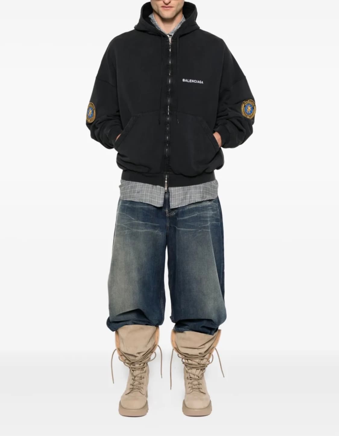 (4) 발렌시아가 유니폼 패치 후디집업 상품이미지2