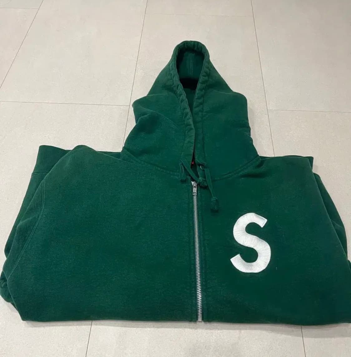 (L)슈프림23fw 후드집업 다크그린 상품이미지2