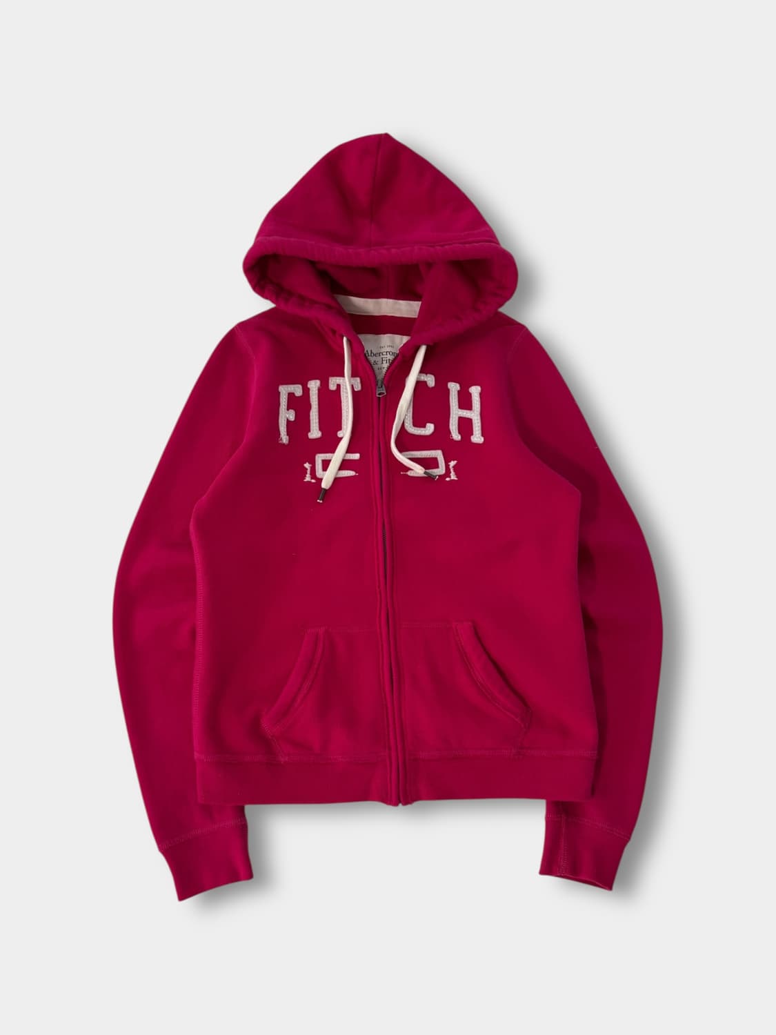 아베크롬비 00‘s 패치 빅로고 핑크 스웻 후드집업 상품이미지1