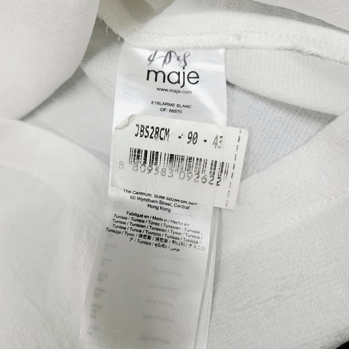 마쥬(Maje) 화이트 러플 소매 블라우스 탑 (사이즈 1) 상품이미지7