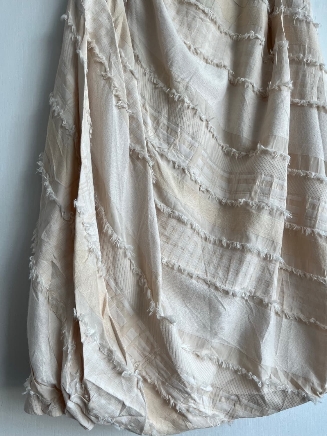 크림 패치워크 프린지 벌룬 스커트 상품이미지4