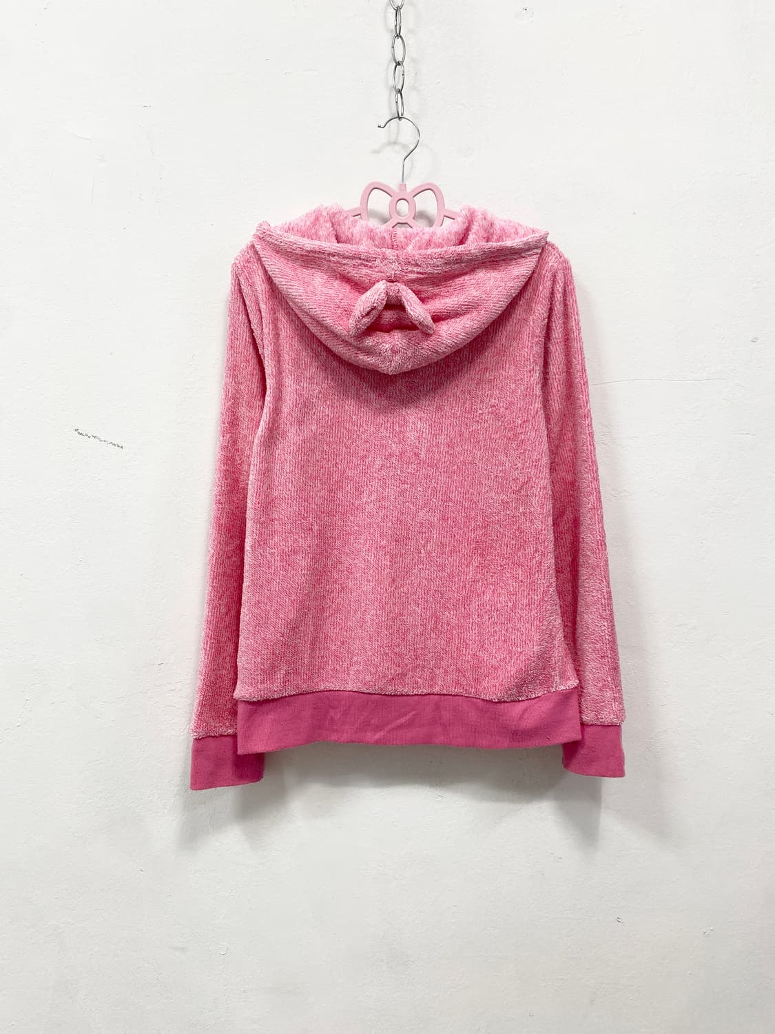 [SUNBLAZE] 갸루 핑크 리본 폭닥 후드집업 상품이미지5