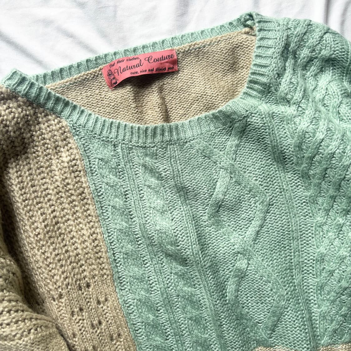 빈티지 하구미 모리 민트 니트 상품이미지2