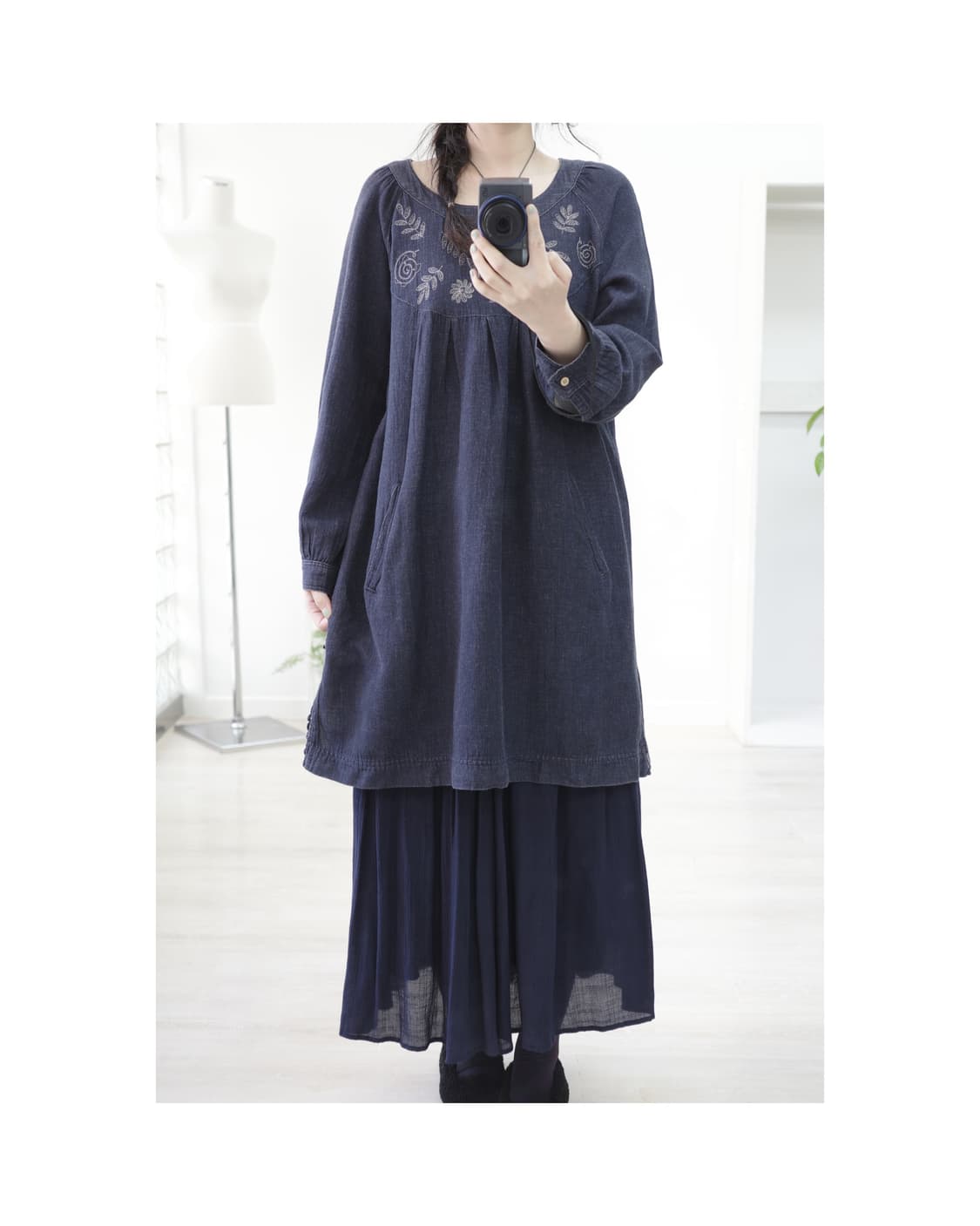 Drug store denim one-piece 상품이미지5