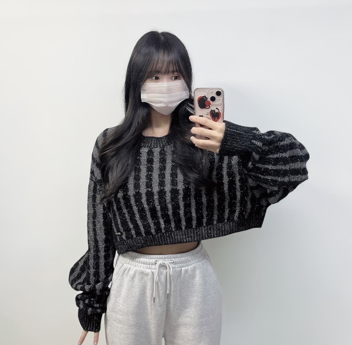 인사일런스 우먼 소프트 케이블 크롭 니트 상품이미지1