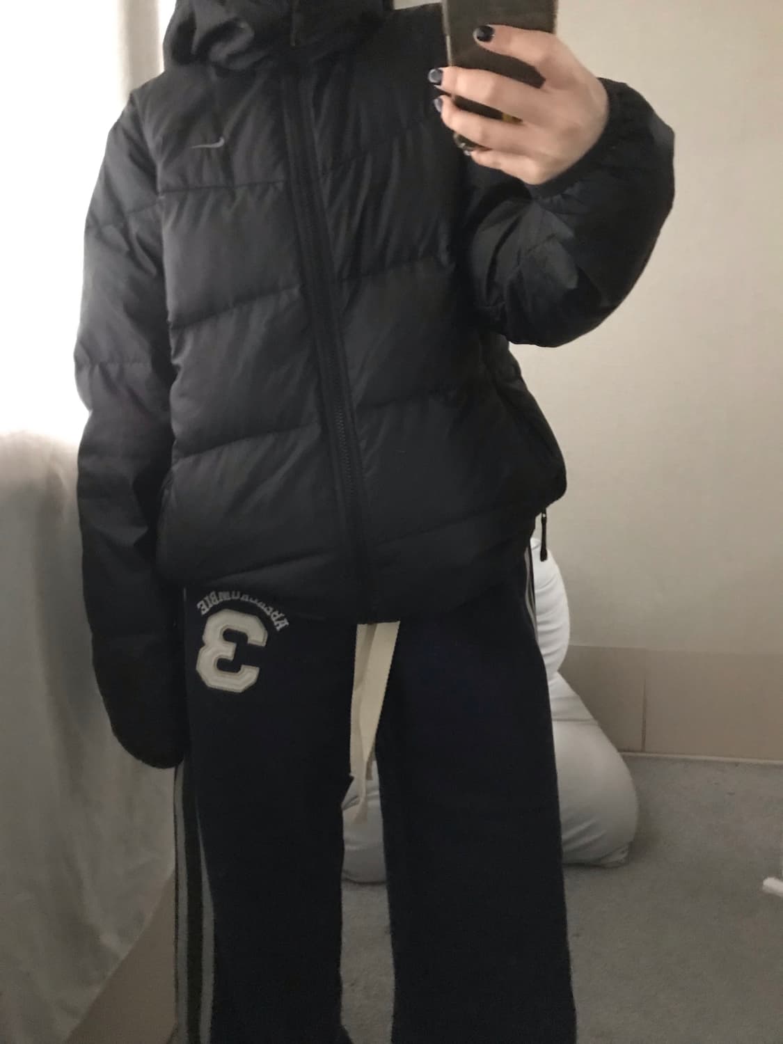 나이키 블랙 투웨이 후드 패딩 상품이미지3