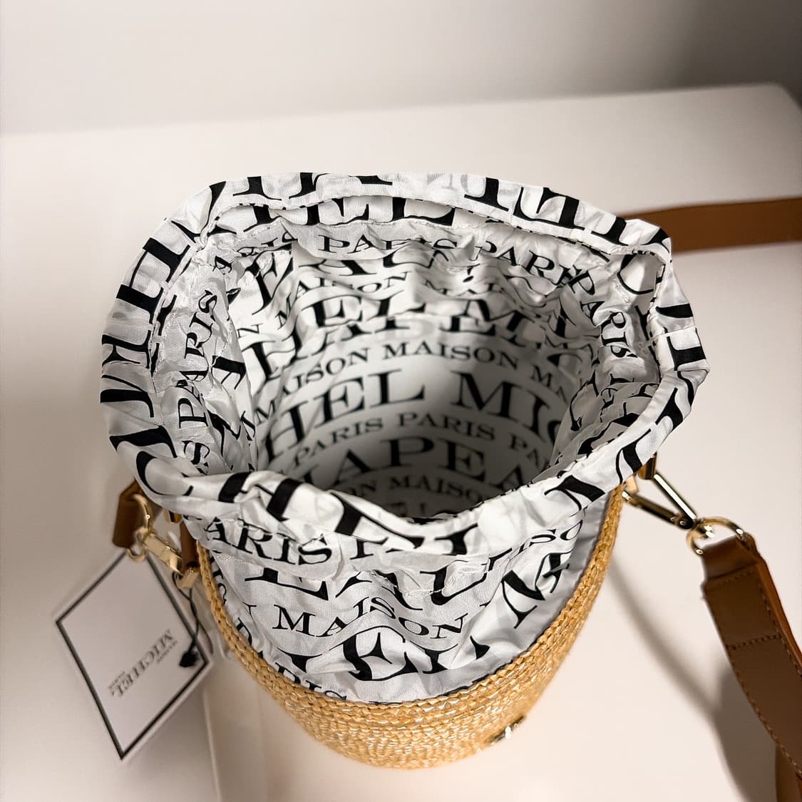 (정품/새상품) 메종 미쉘 여성 내추럴 라피아 미니 버킷백 상품이미지3