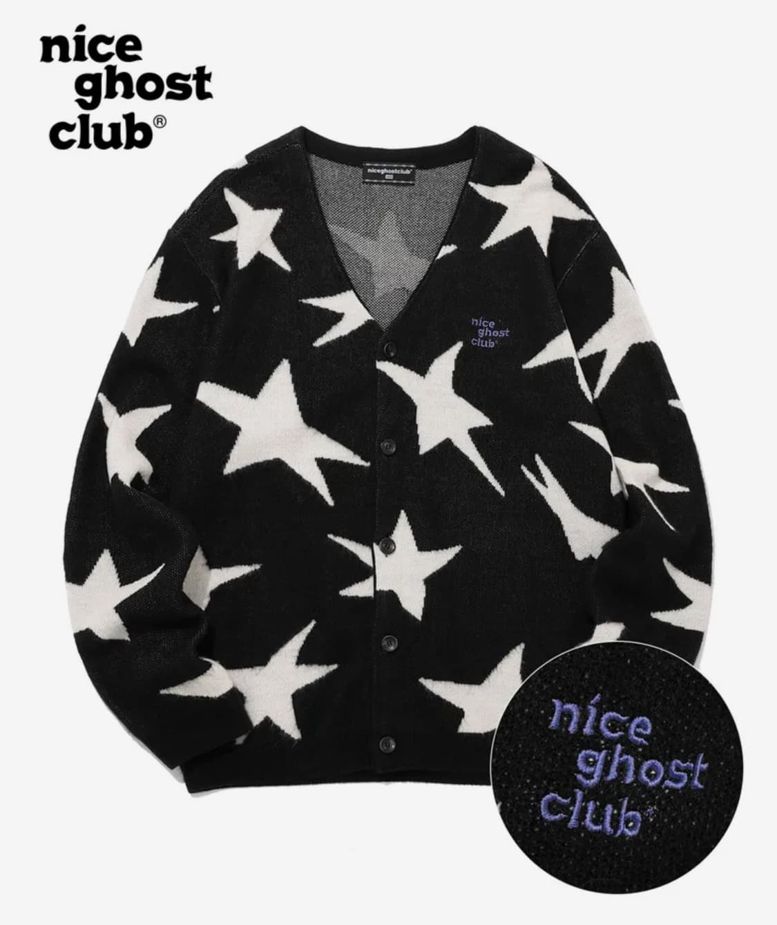 나이스고스트클럽 스타 모헤어 니트 가디건 블랙 나고클 상품이미지1