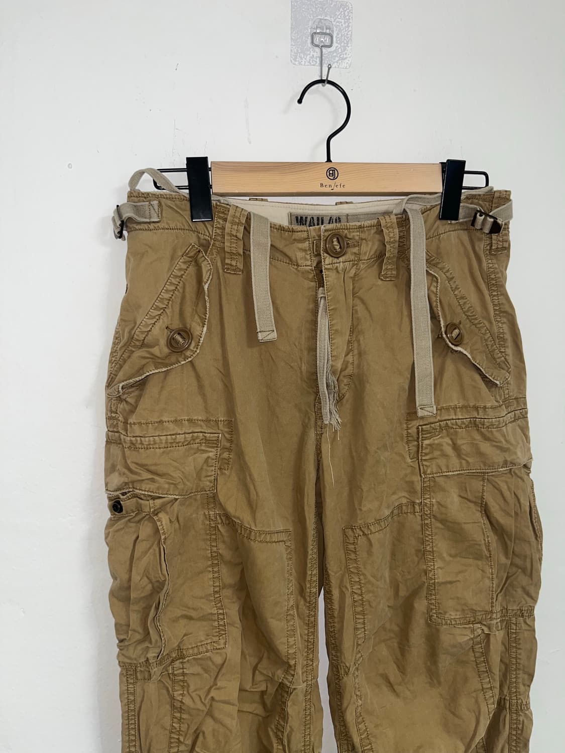 00‘s Y2K 베이지 멀티포켓 카고 팬츠 상품이미지4