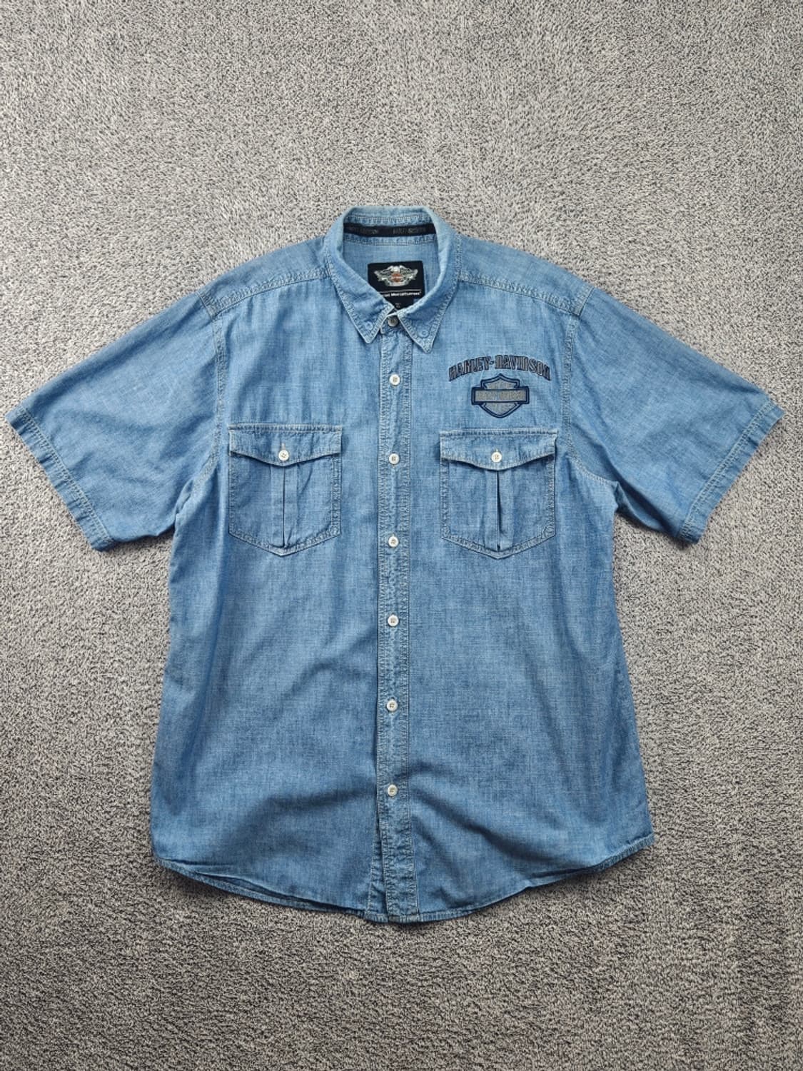 할리데이비슨 바 앤 실드 데님 하프 셔츠 ( XL ) / 11593 상품이미지3