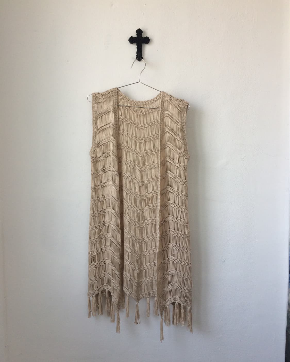 Fringe knit open vest 상품이미지2
