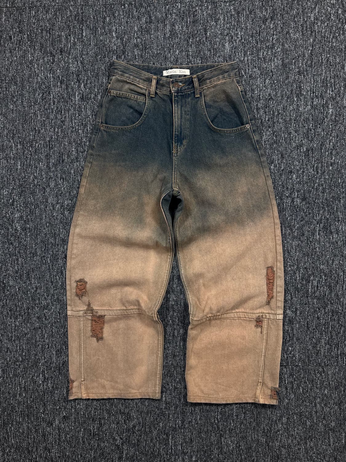 마뗑킴 그라데이션 브러쉬 데님 팬츠 상품이미지5