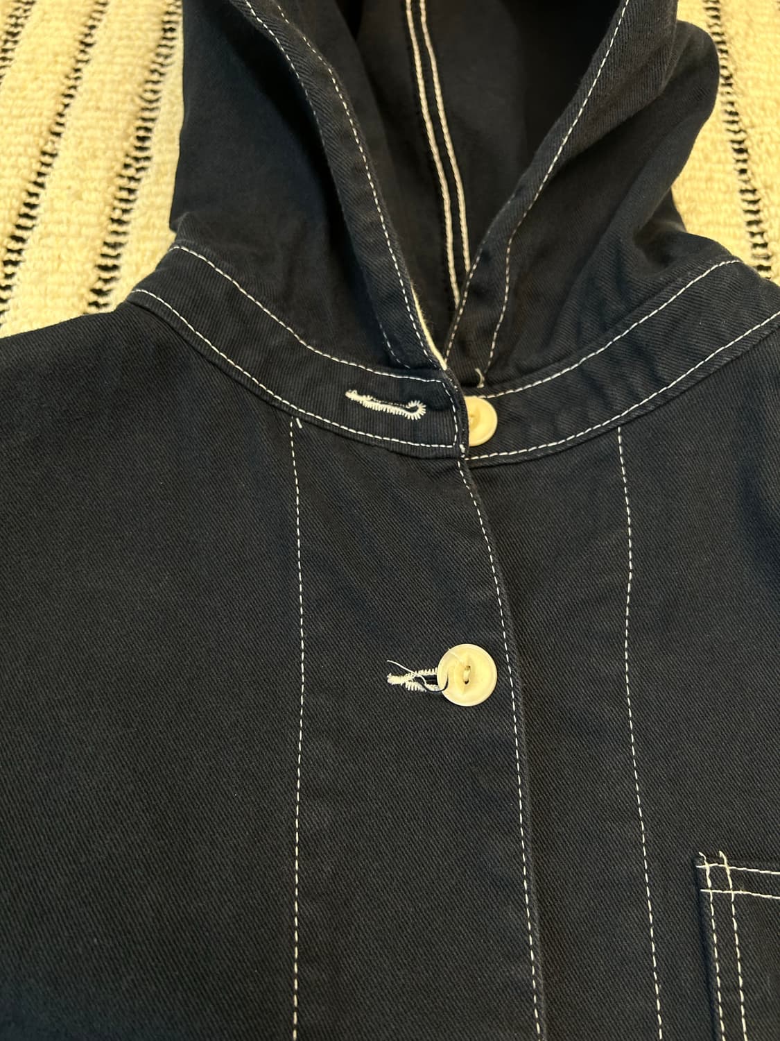 코튼 스티치 후드 자켓 상품이미지3