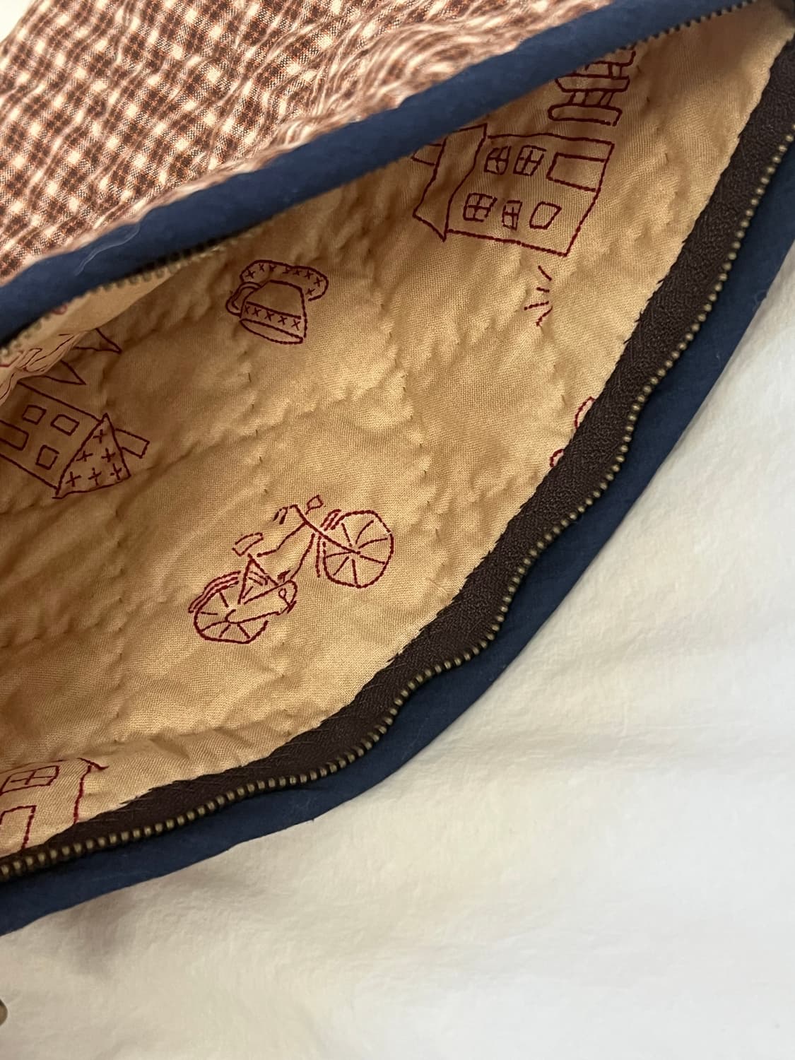 퀼트 orange navy 파우치 상품이미지3