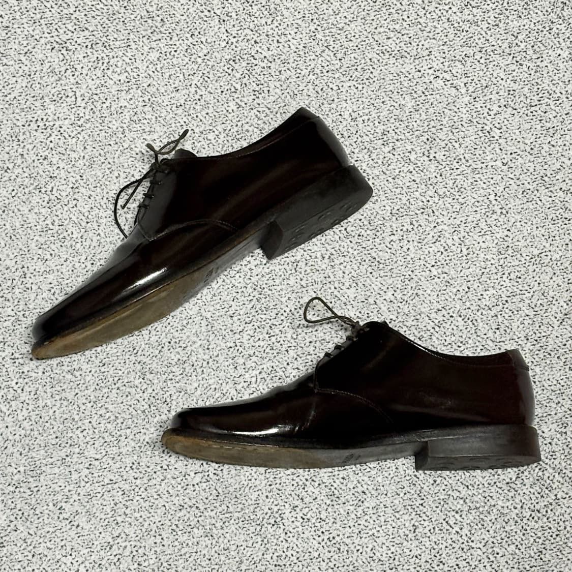 프라다 브라운 레더 스퀘어 토 더비 슈즈 상품이미지5