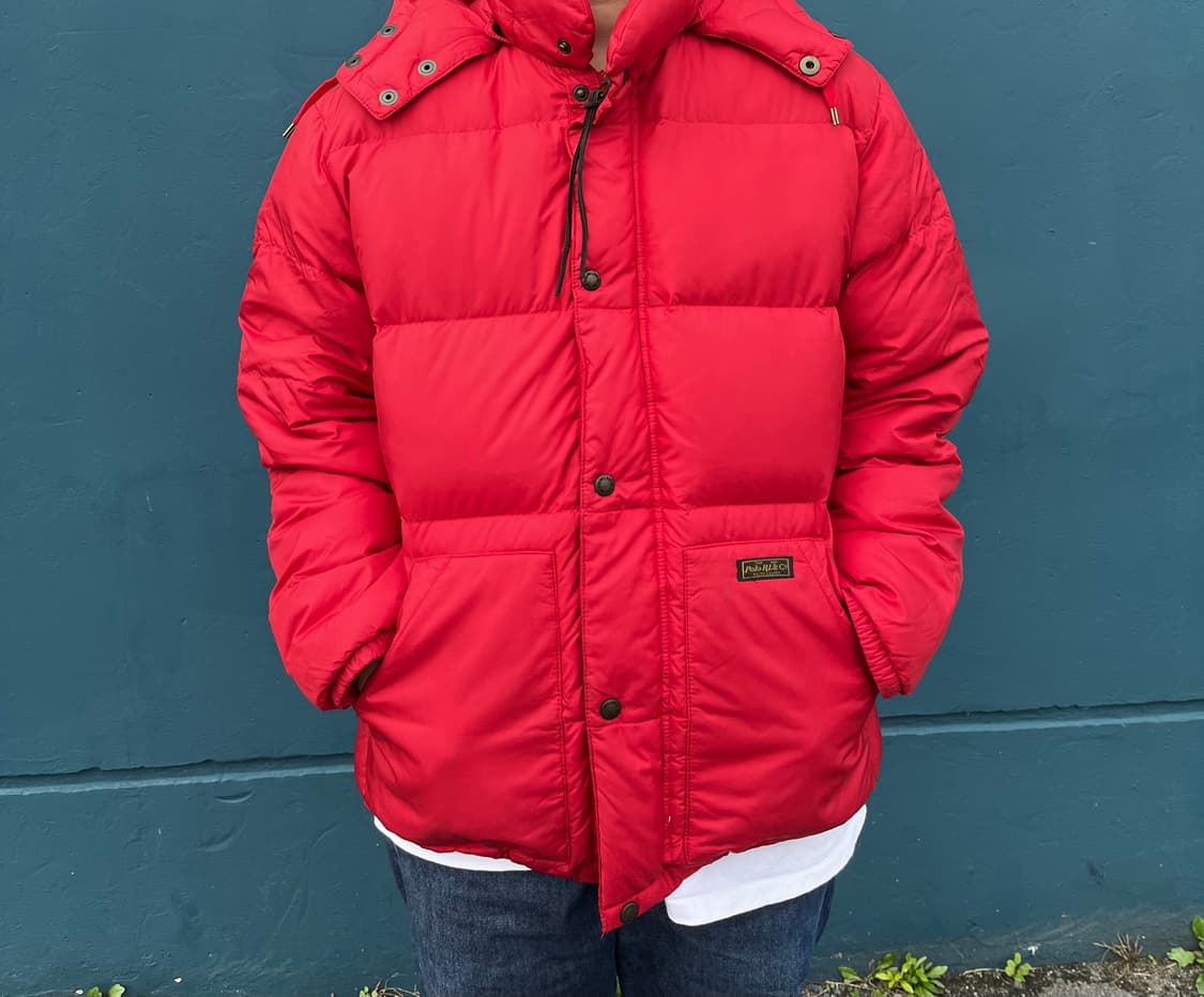 폴로 랄프로렌 레드 다운 점퍼 상품이미지1
