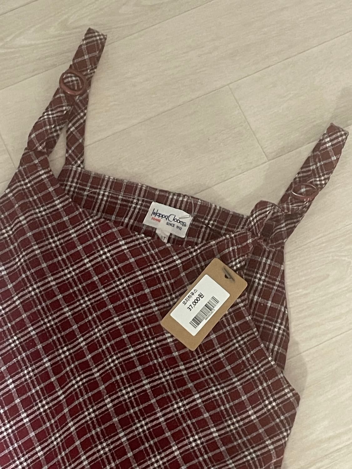 일본 빈티지 롱 원피스 _ 체크 레드 ~ 버건디 상품이미지1