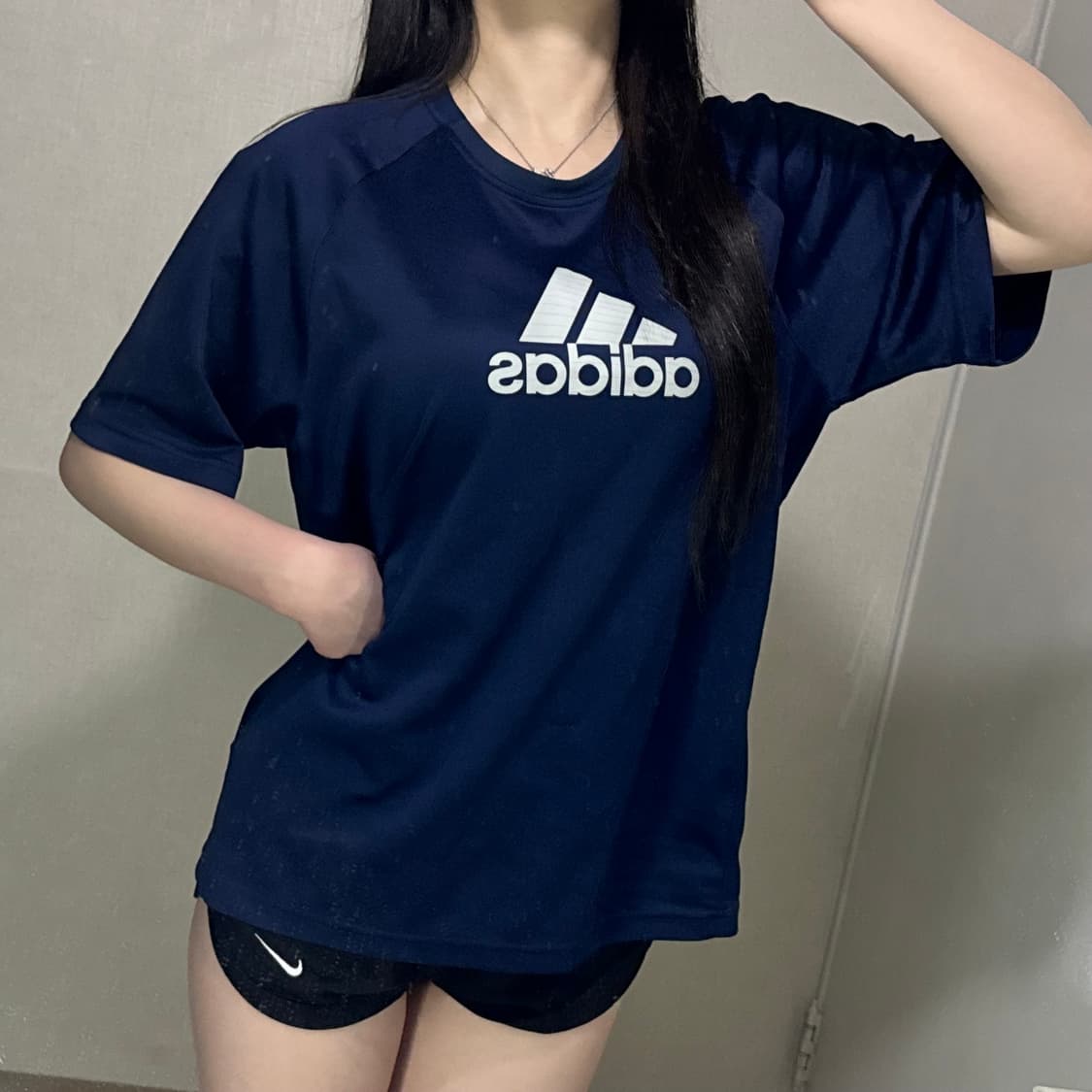 아디다스 삼선 로고 반팔티 네이비 상품이미지1