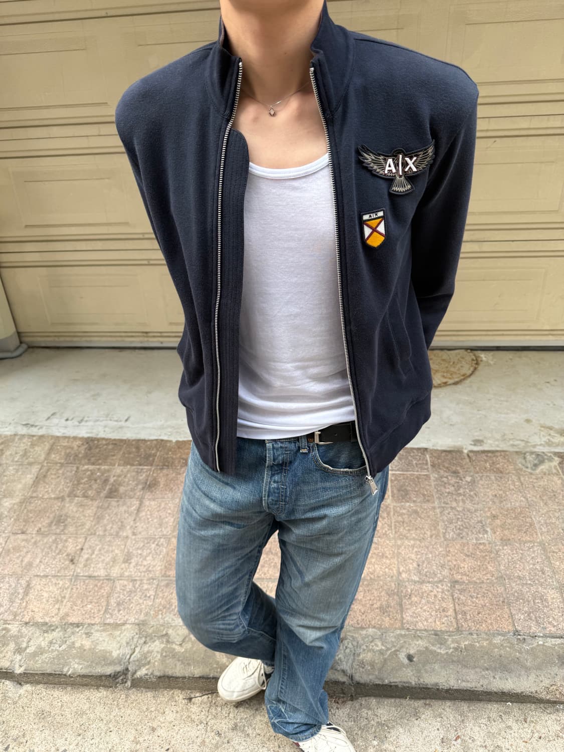 Armani Exchange logo jersey bomber 상품이미지4