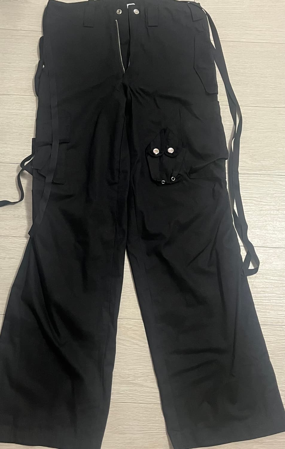 나체 STRAP CARGO PANTS (UNISEX) BLACK 상품이미지9