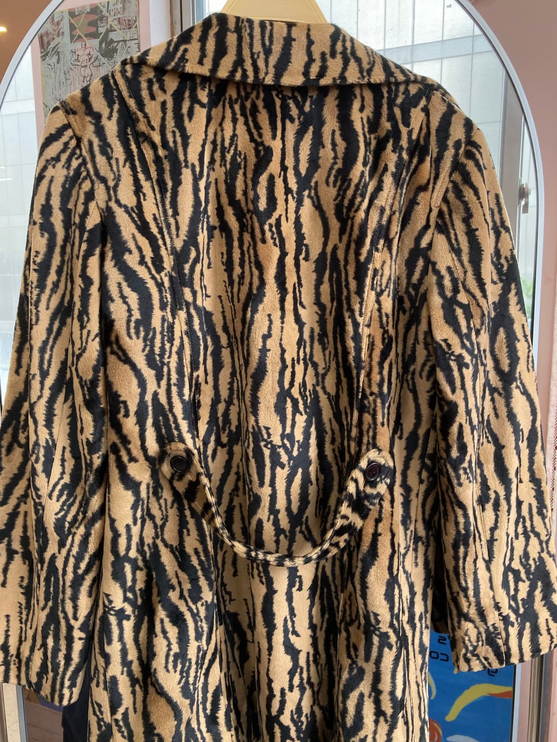 빈티지 벨벳 레오파드 미디 코트 상품이미지5