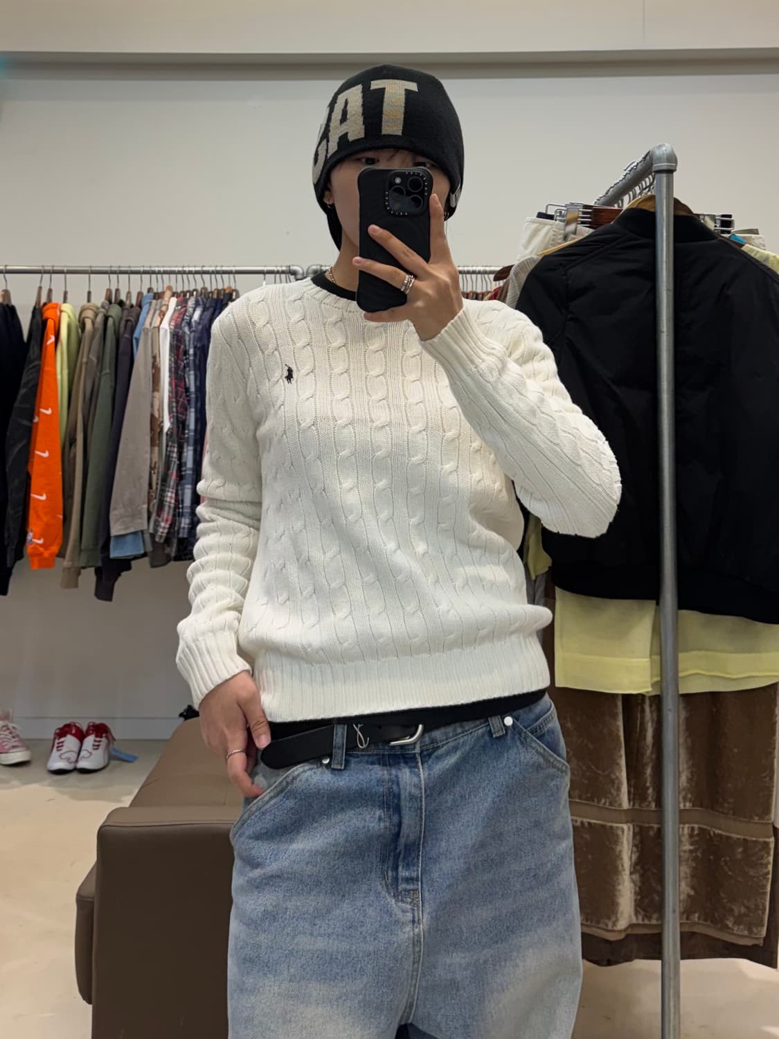 폴로 랄프로렌 케이블 니트 화이트 상품이미지4