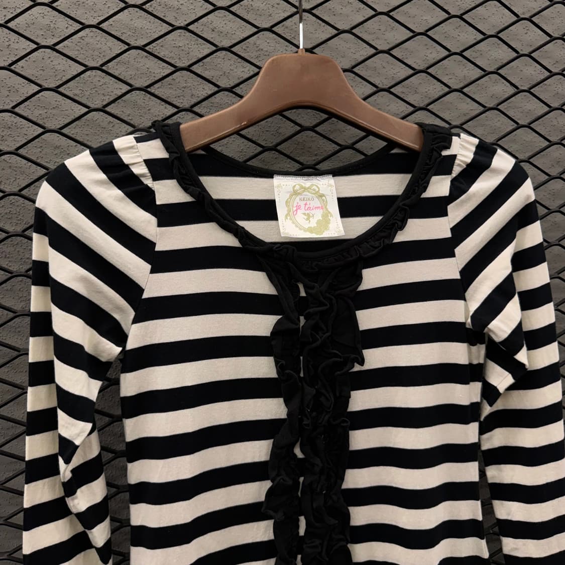 JPN VINTAGE 스트라이프 프릴 미니원피스 상품이미지4