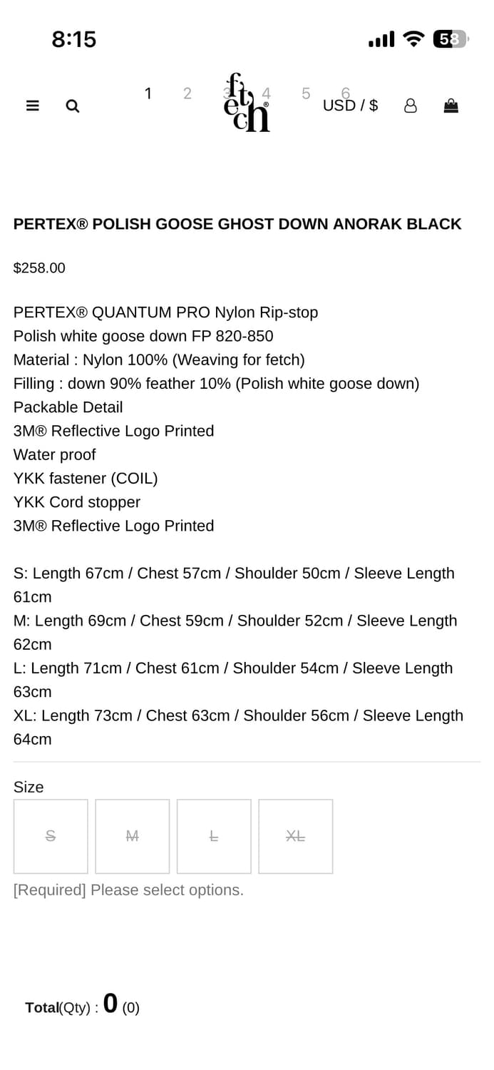 fetch 아노락패딩 PILISH GOOSE GHOST ANORAK(M) 상품이미지2