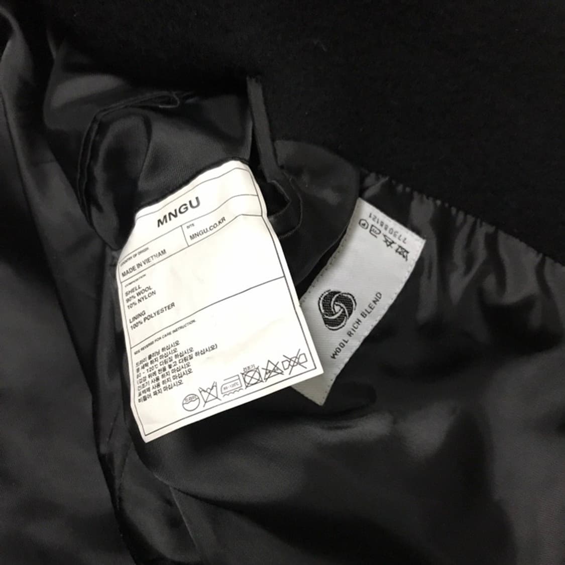 MNGU 발마칸 코트 블랙 울90% 상품이미지5