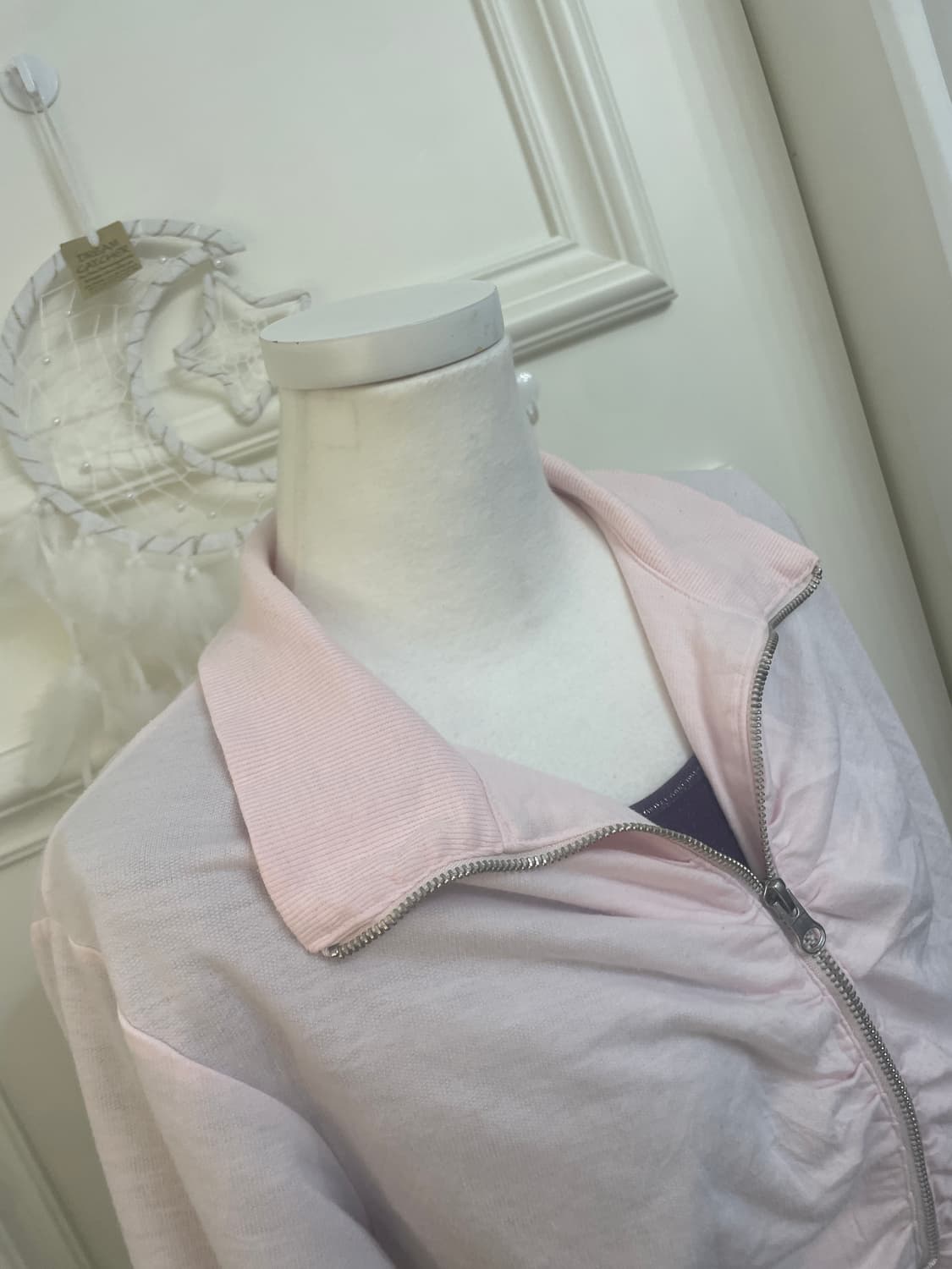 pink shirring cotton 2-way zip-up&purple 상품이미지6