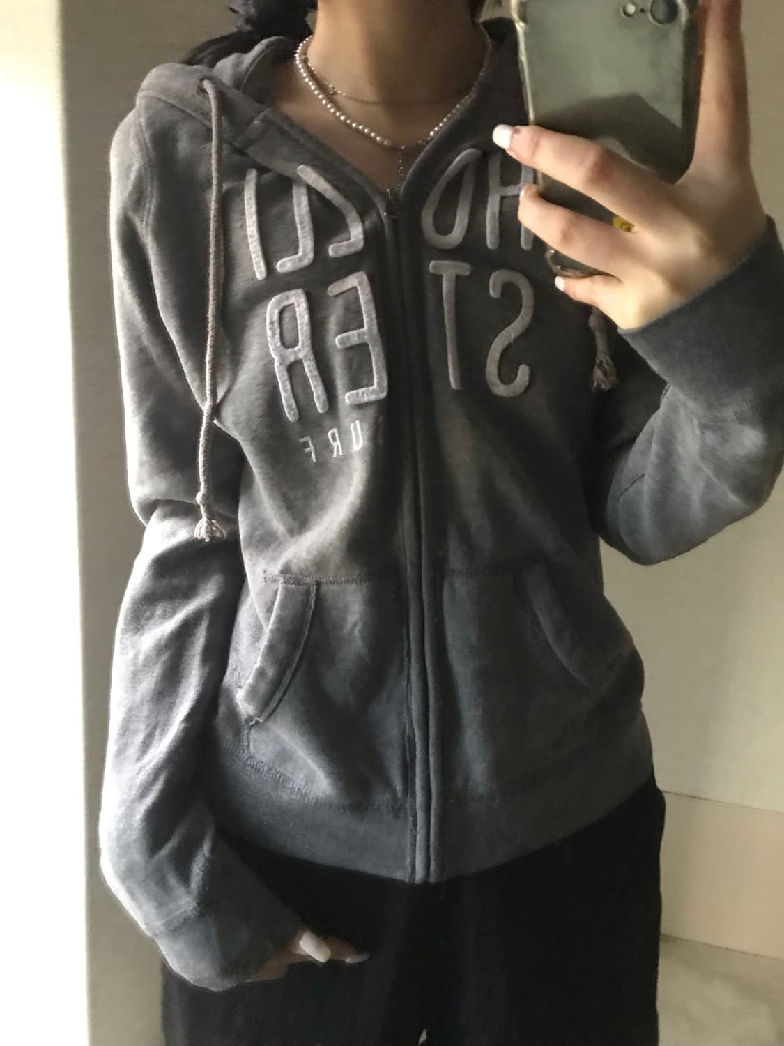 홀리스터 그레이 후드집업 상품이미지3