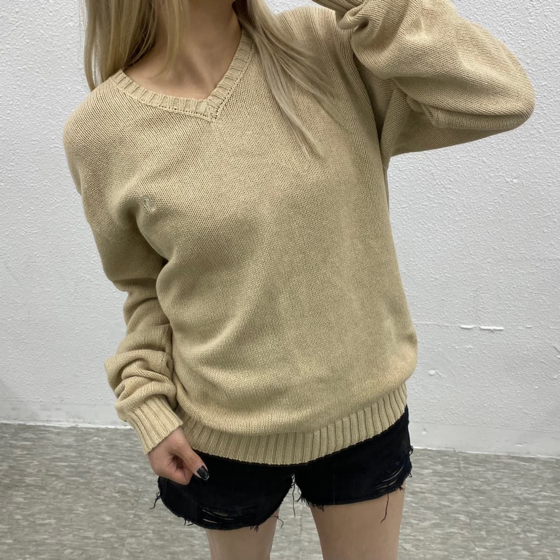 폴로 랄프로렌 화이트포니 아이보리 브이니트 M 상품이미지1