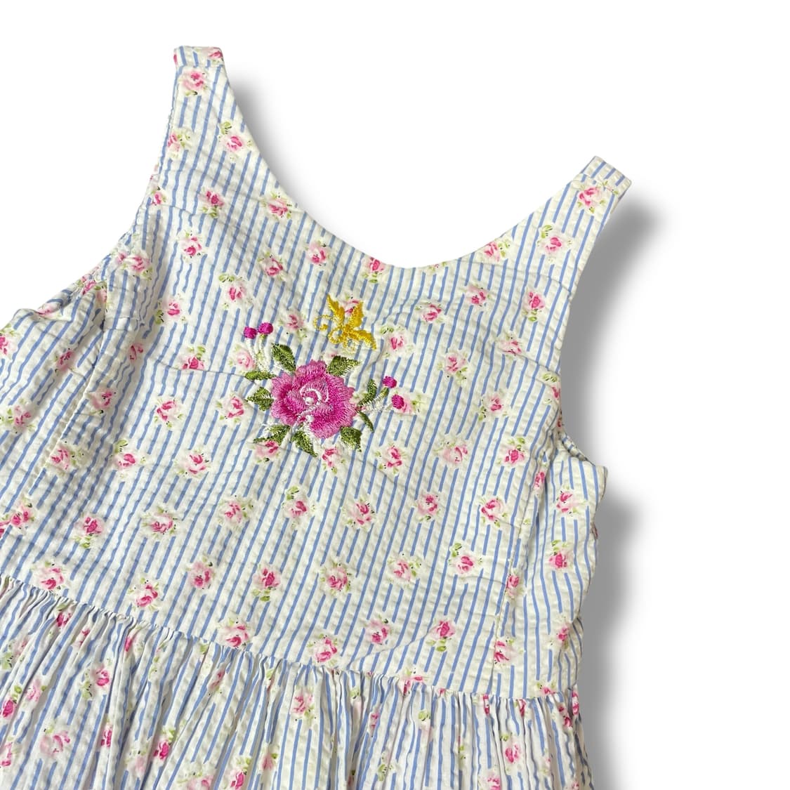 폴로랄프로렌 키즈 플라워패턴 스카이블루 스트라이프 롱 원피스 3T 상품이미지3