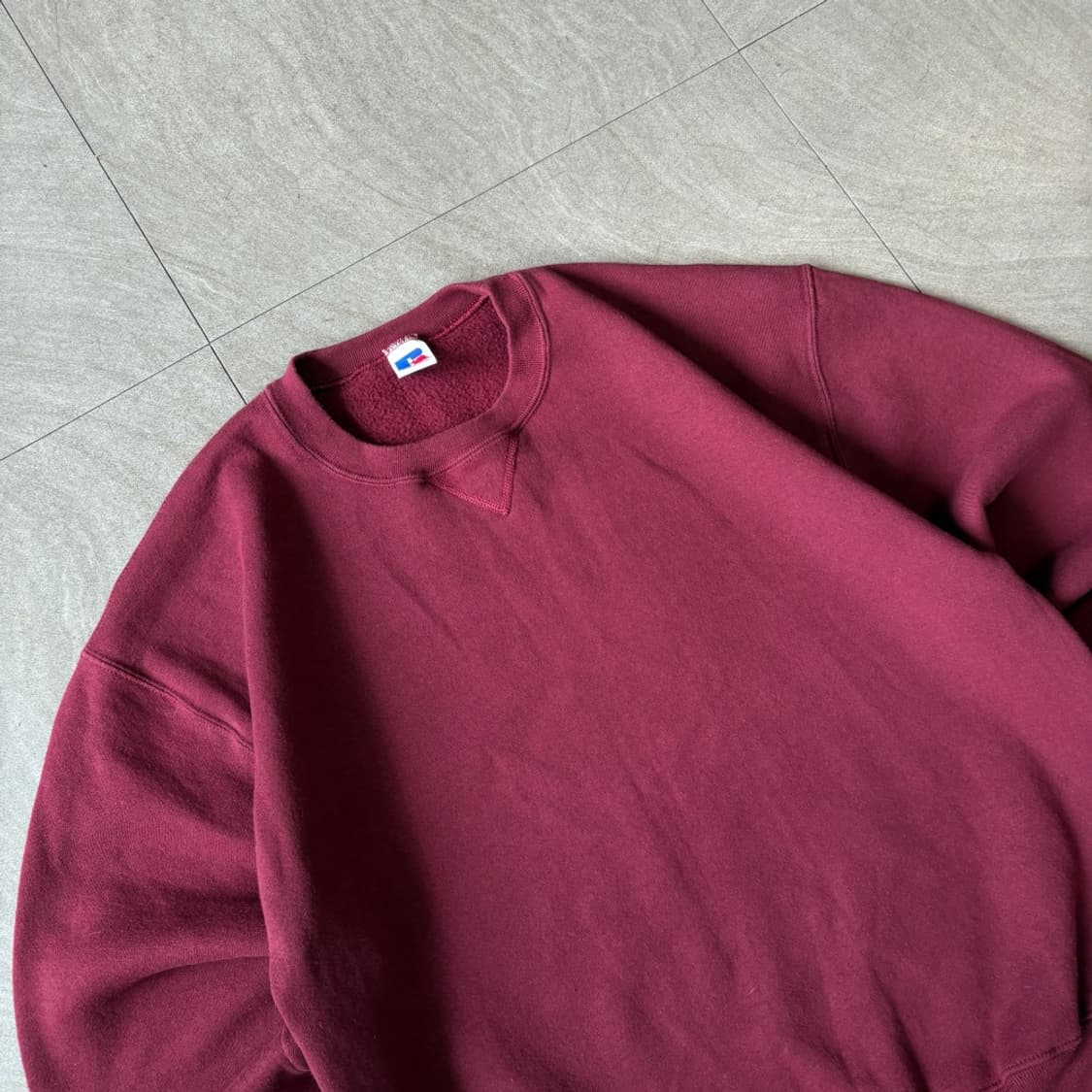 90s 90년대 미국 생산 러셀 블랭크 버건디 스웻셔츠 상품이미지2