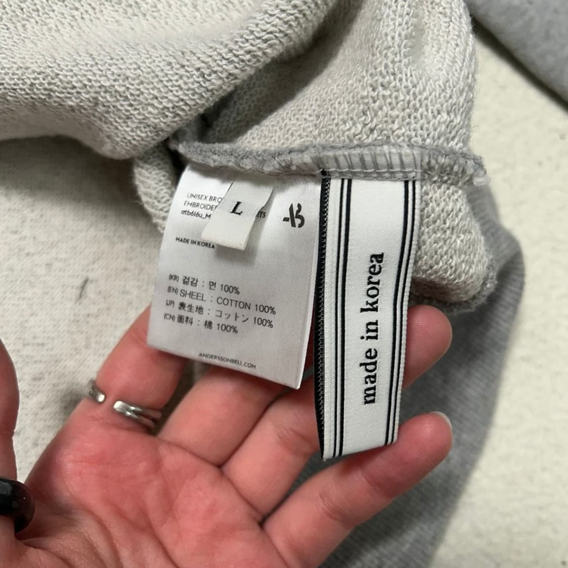 앤더슨벨 브로큰 하트 엠브로더리 스웻셔츠 L 상품이미지5