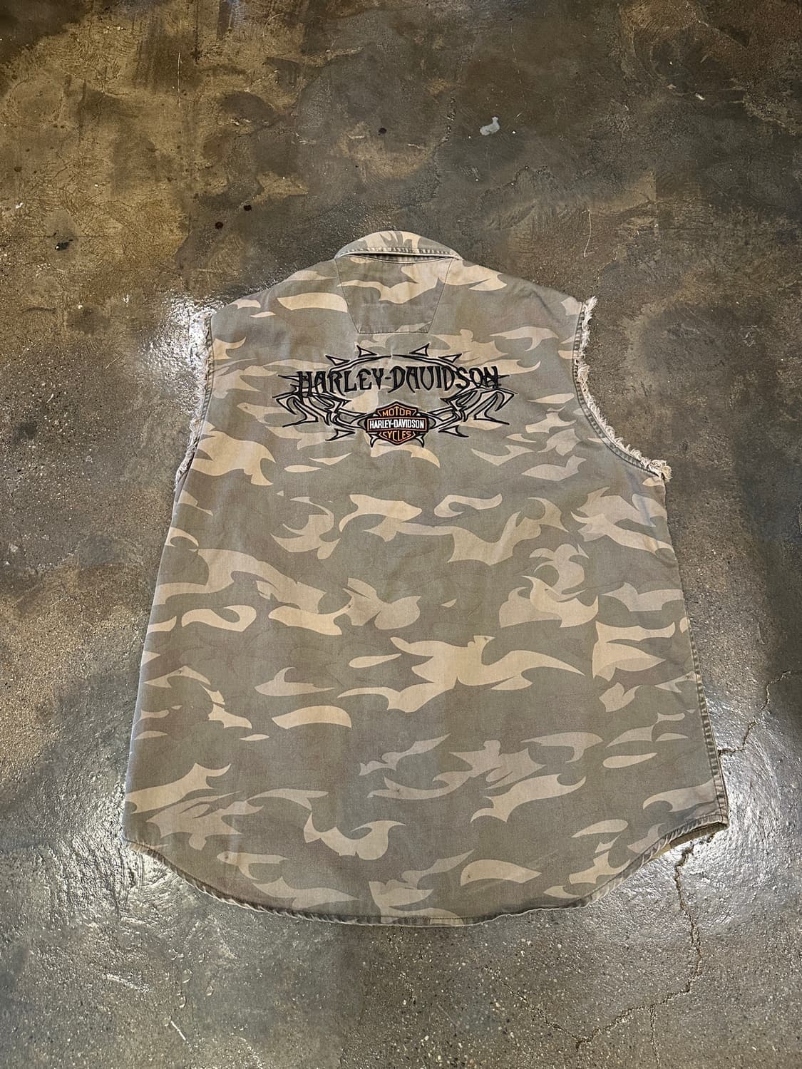 Harley Davidson 할리 데이비슨 카모 조끼 L 상품이미지2