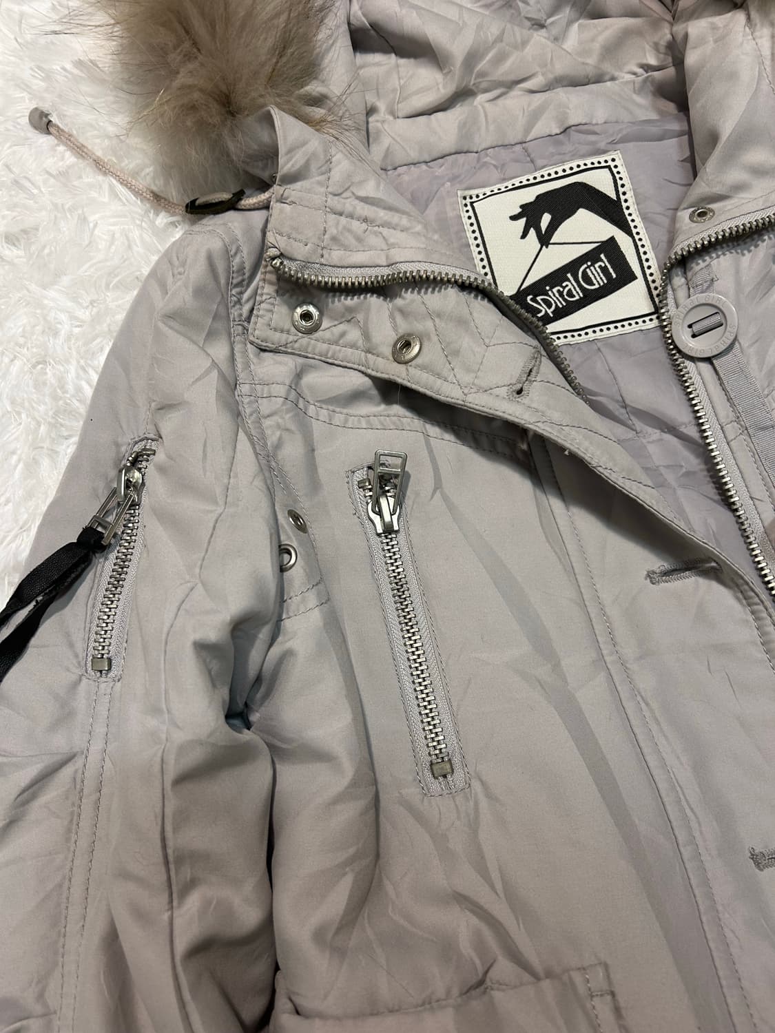 Spiral girl y2k fur hood bomber jacket 상품이미지3