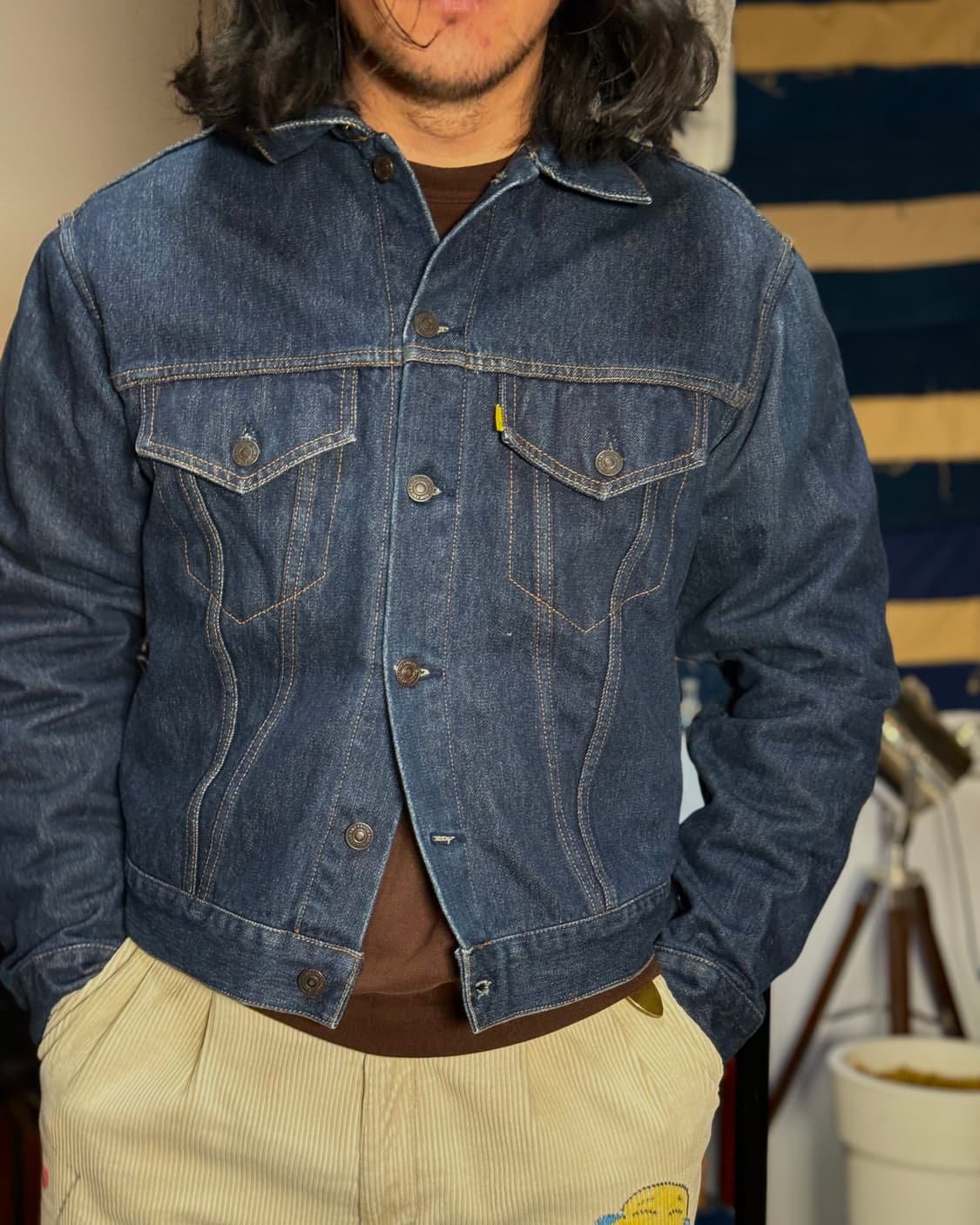 90-00‘s 라운드 하우스 Lot RJ03 데님 트러커 자켓 42 상품이미지8