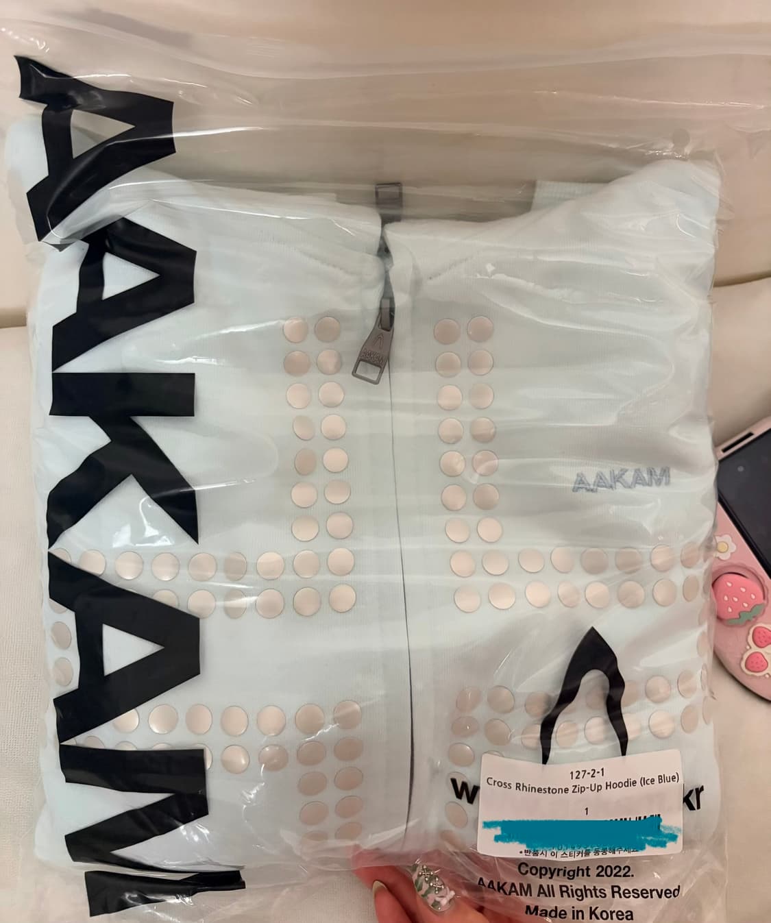 아캄 Cross Rhinestone Zip-Up Hoodie 후드집업 상품이미지3
