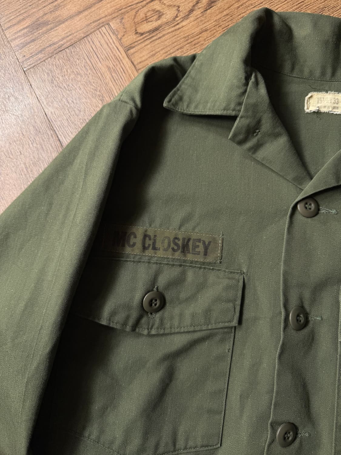 [M]80's 오리지널 U.S ARMY OG-507 밀리터리 셔츠 상품이미지4