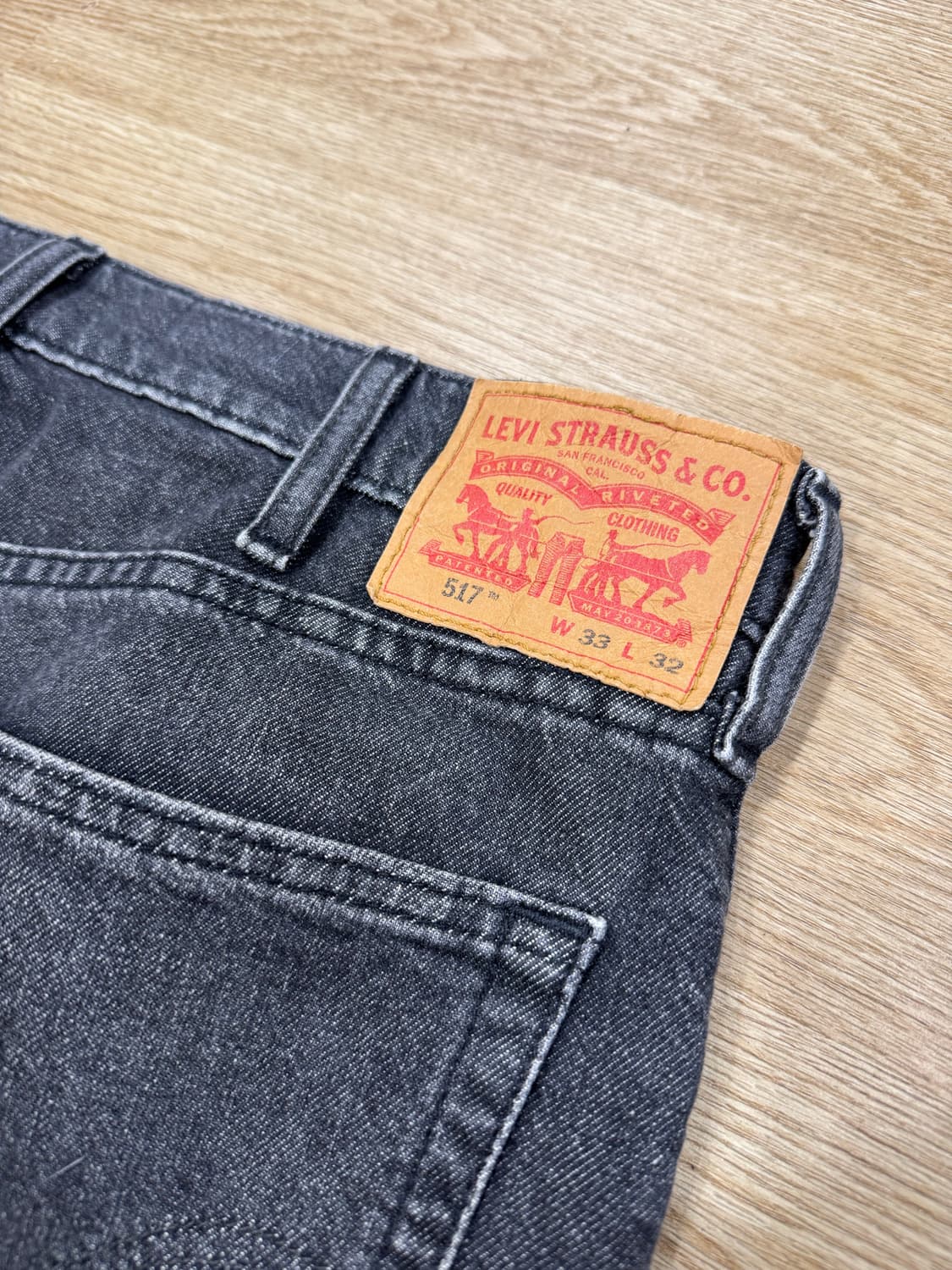 [Levis] 리바이스 517 블랙 흑청 워싱 데님 (33/32) 상품이미지3