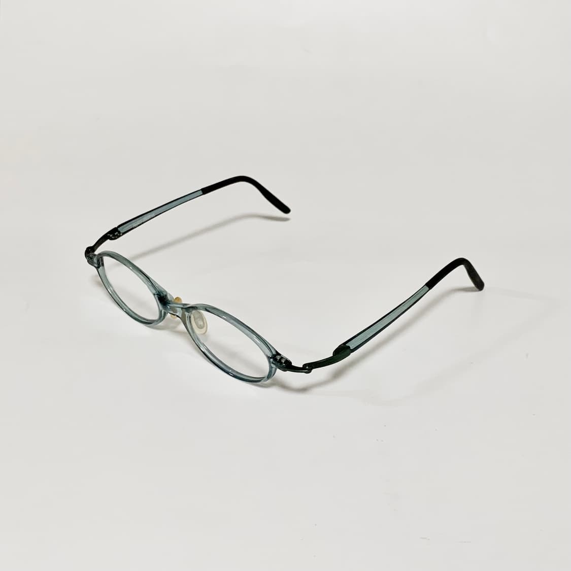 987 Y2K 빈티지 투명 블루 오벌 안경테 여자 남자 공용 레트로 안경 상품이미지3