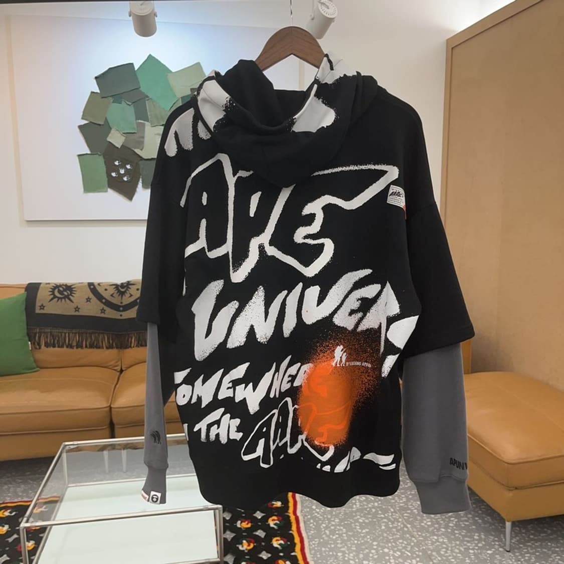 베이프 에이프 심볼리즘 스트릿 힙합 레이어드 후드티 M C06703 상품이미지4