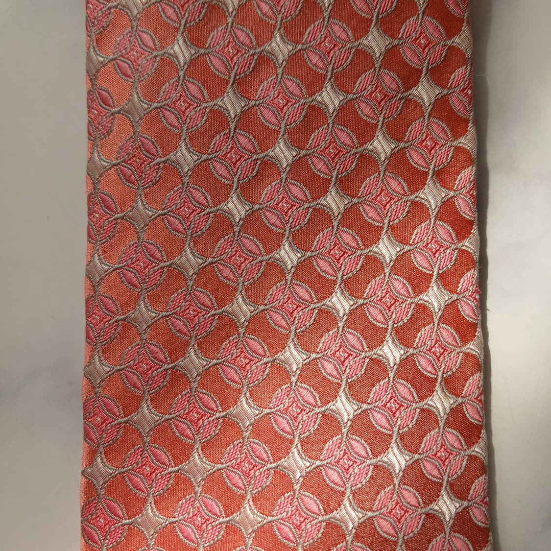 아쿠아스큐텀 실크 핑크 패턴 넥타이 9.2cm A+등급 E785
 상품이미지6