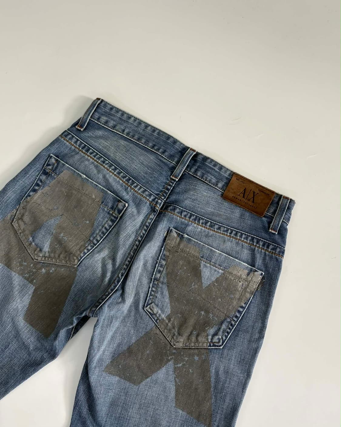 [30] 아르마니 익스체인지 백프린팅 데님 팬츠 made in usa 상품이미지1
